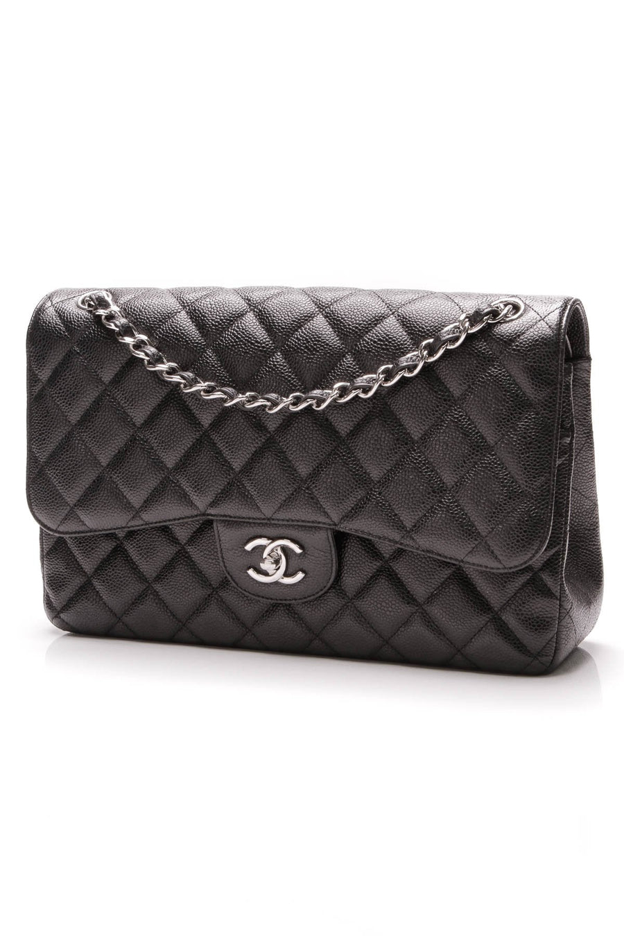 Classic Double Flap Bag - Jumbo Black Caviar
