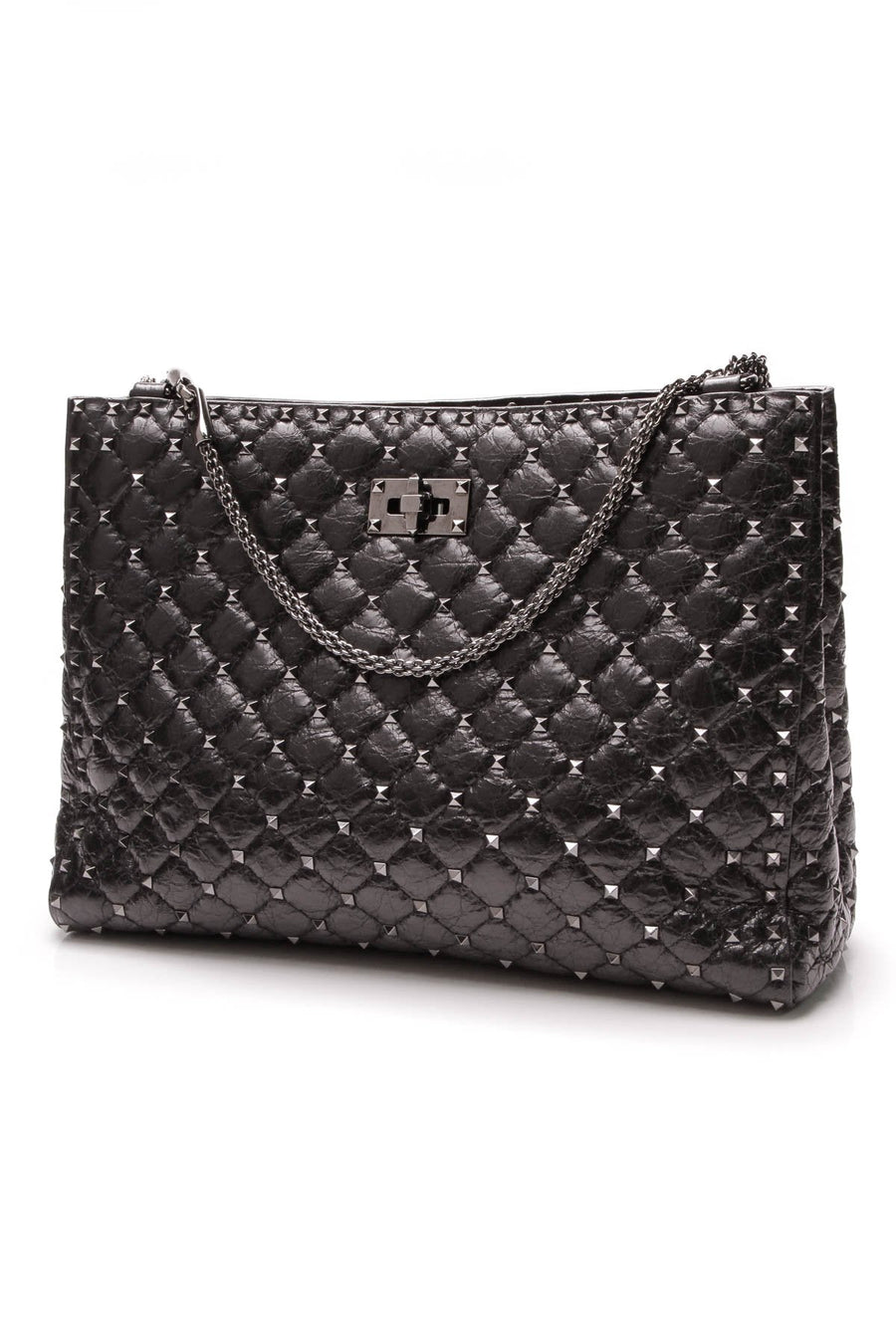Rockstud Chain Shoulder Bag - Black