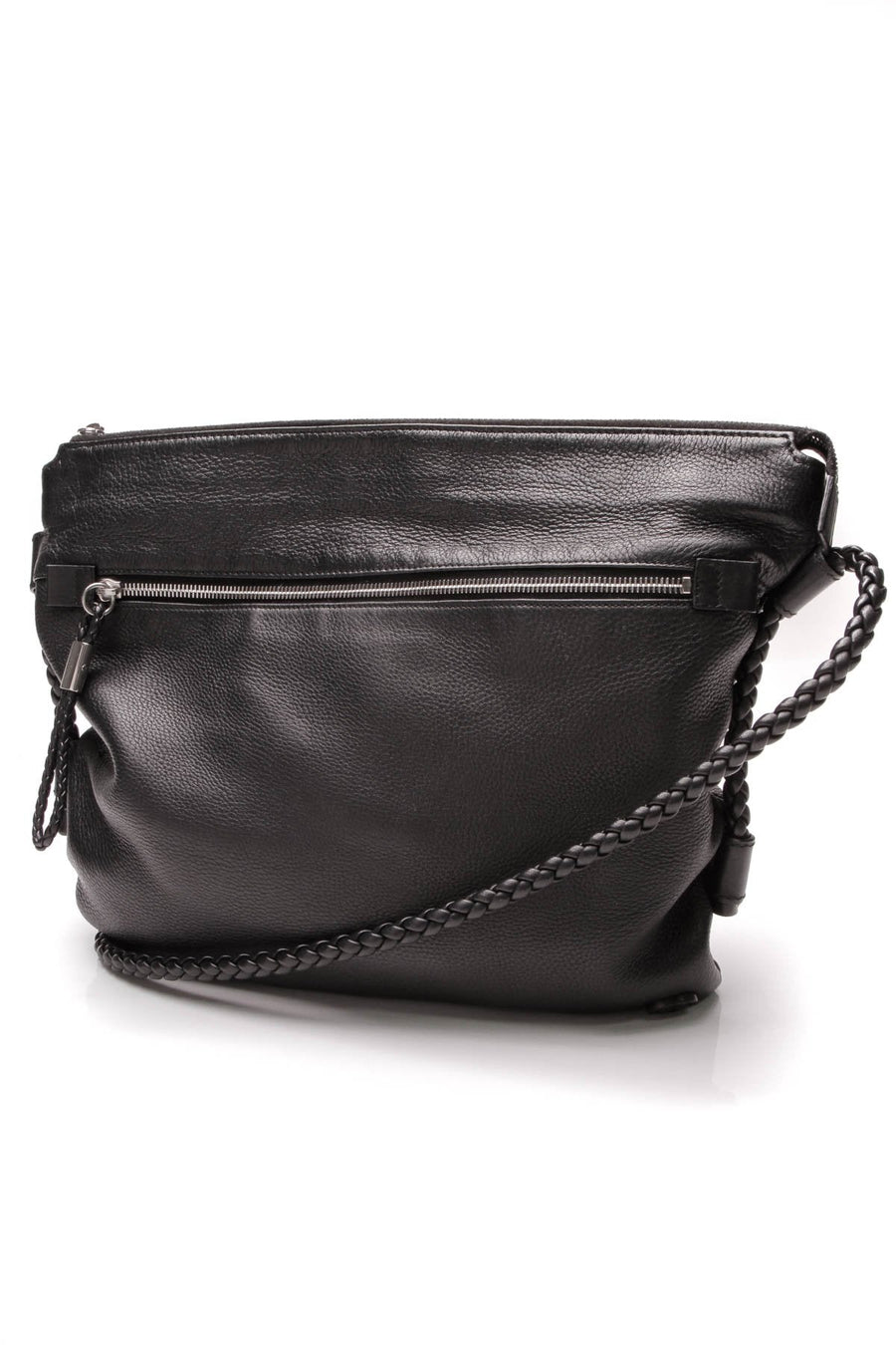 Braided Crossbody Bag - Pebbled Leather