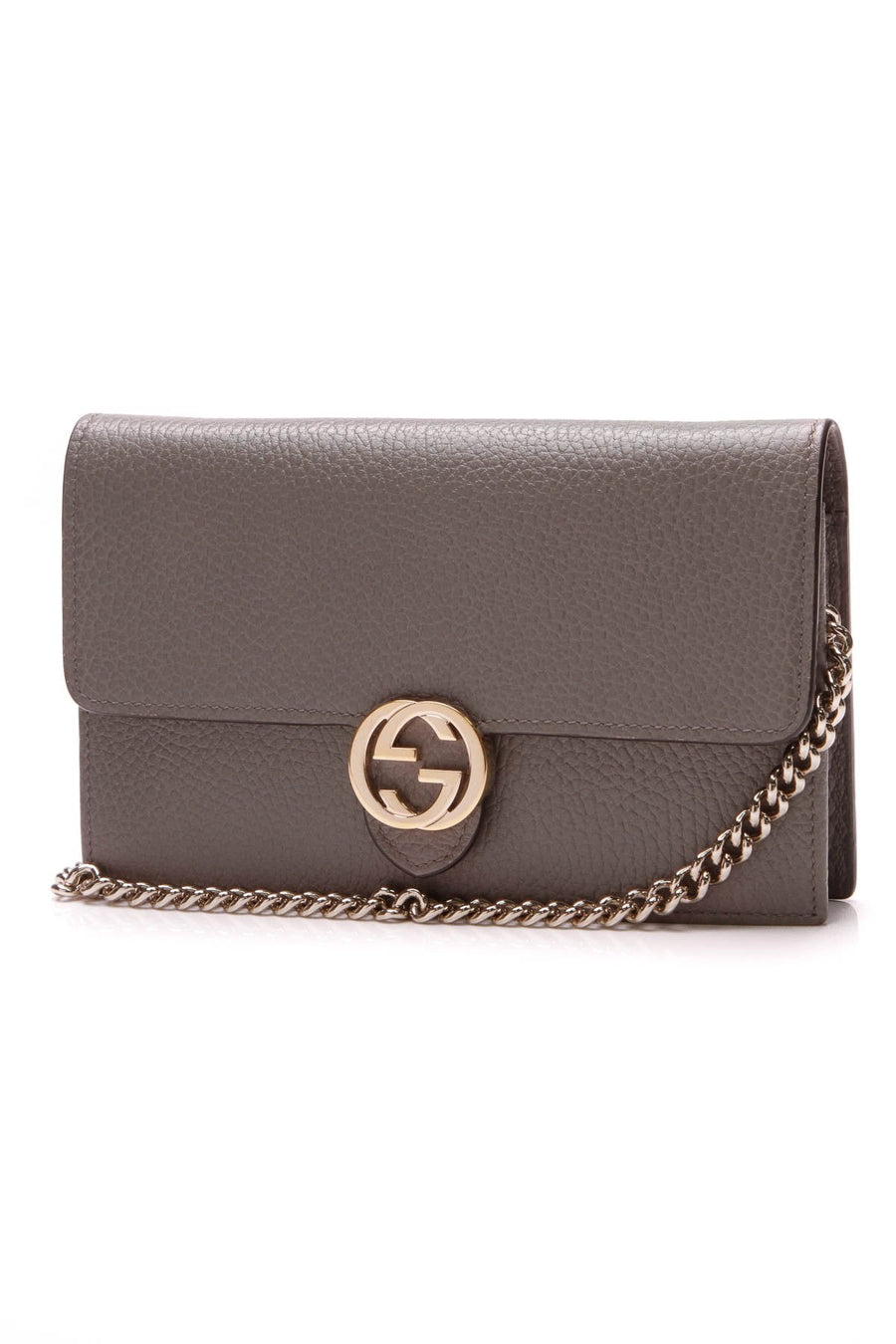 Interlocking G Wallet on a Chain Bag - Gray