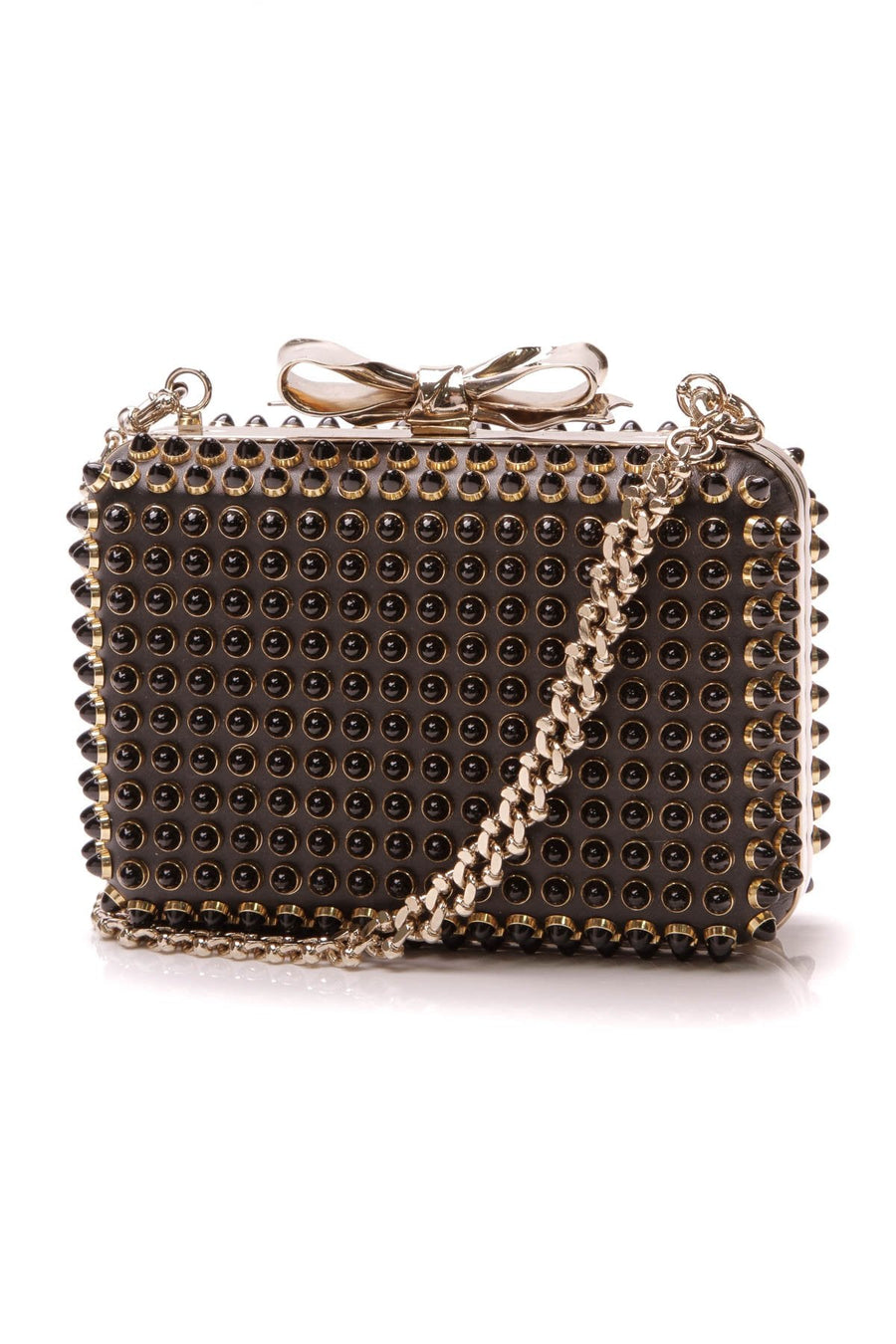 Fiocco Box Cabo Spiked Clutch Bag - Black/Gold