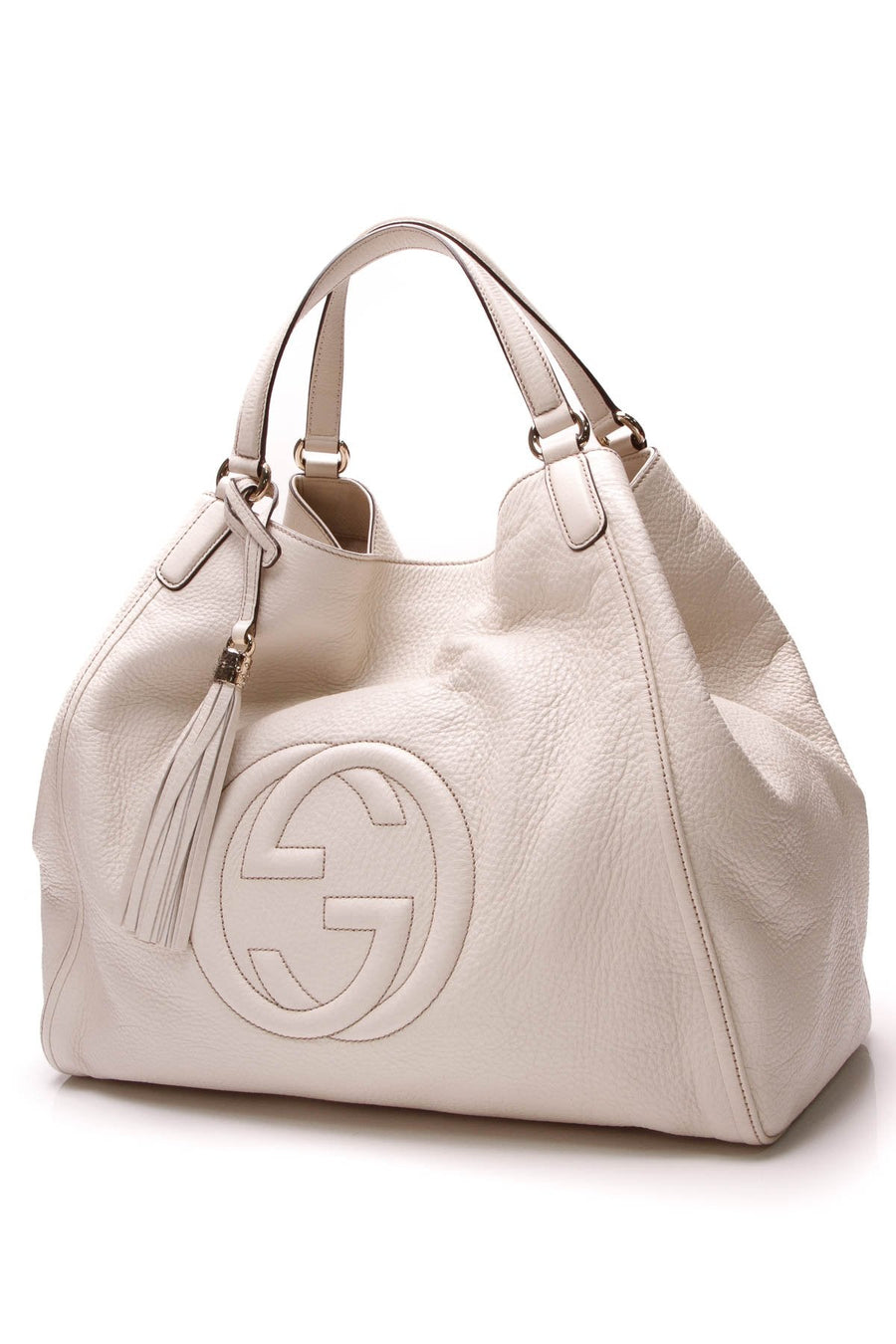 Soho Tote Bag - Ivory Pebbled Leather