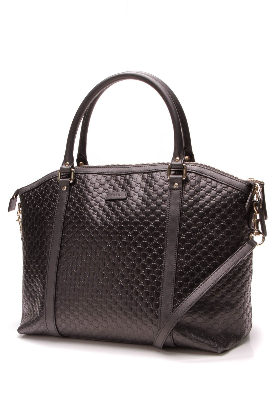 Large Dome Satchel Bag - Black Microguccissima
