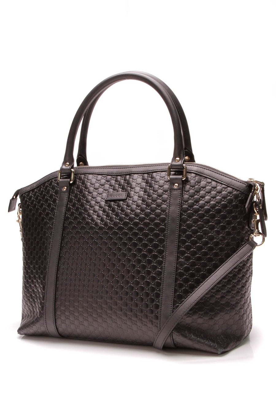 Large Dome Satchel Bag - Black Microguccissima