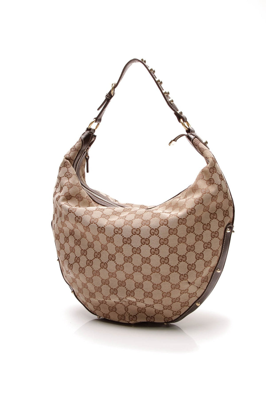 Studded Hobo Bag - Signature Canvas
