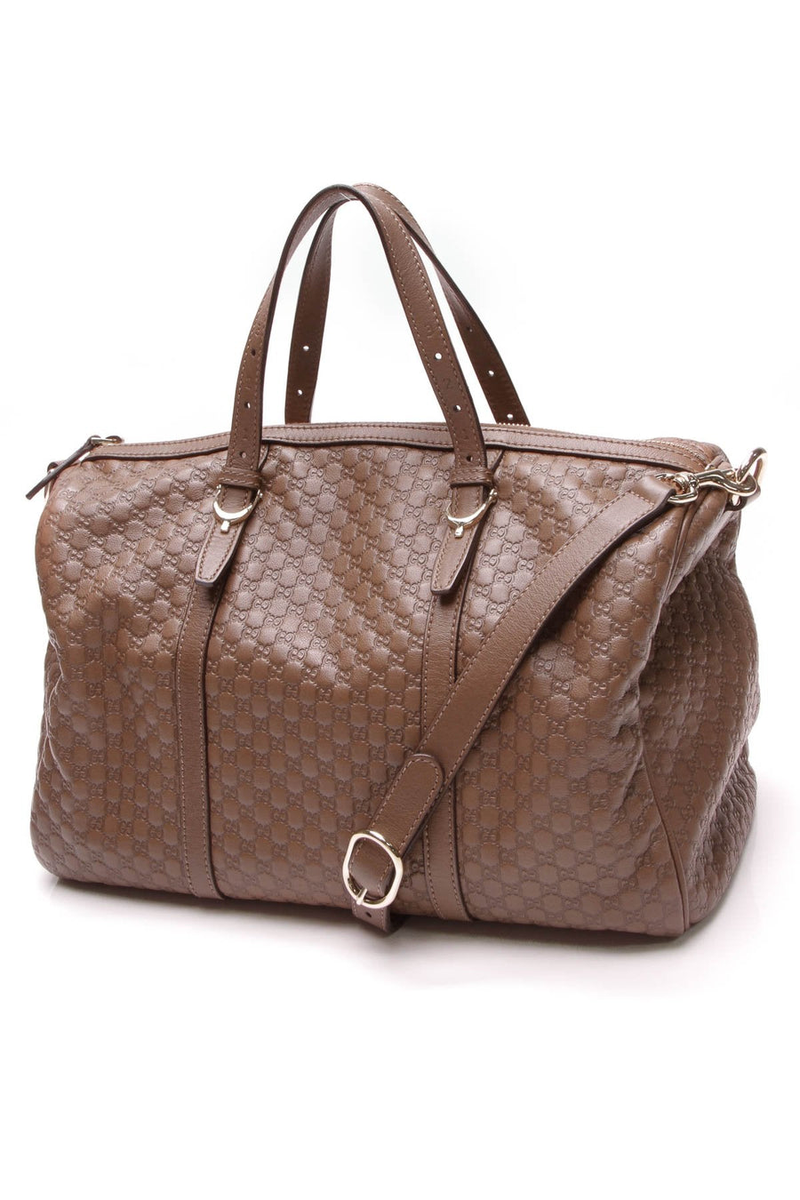 Joy Medium Boston Bag - Brown Microguccissima