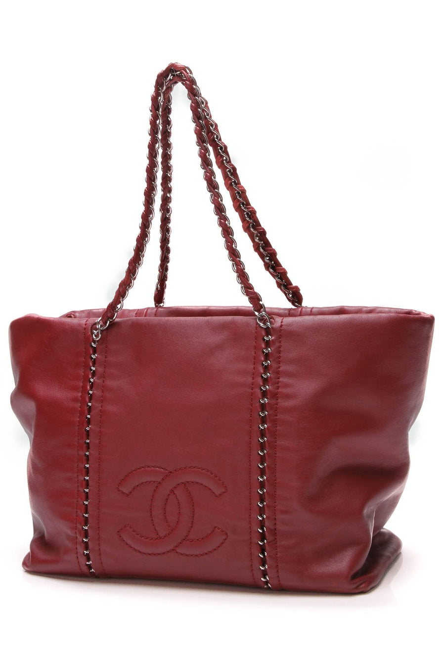 Luxe Ligne Tote Bag - Red Calfskin