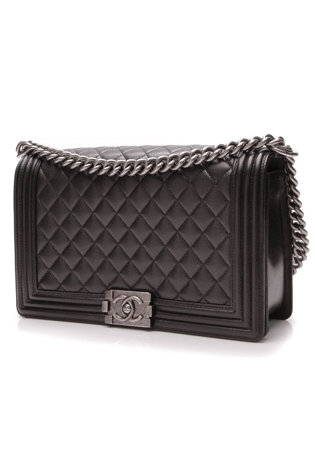 New Medium Boy Bag - Black Caviar
