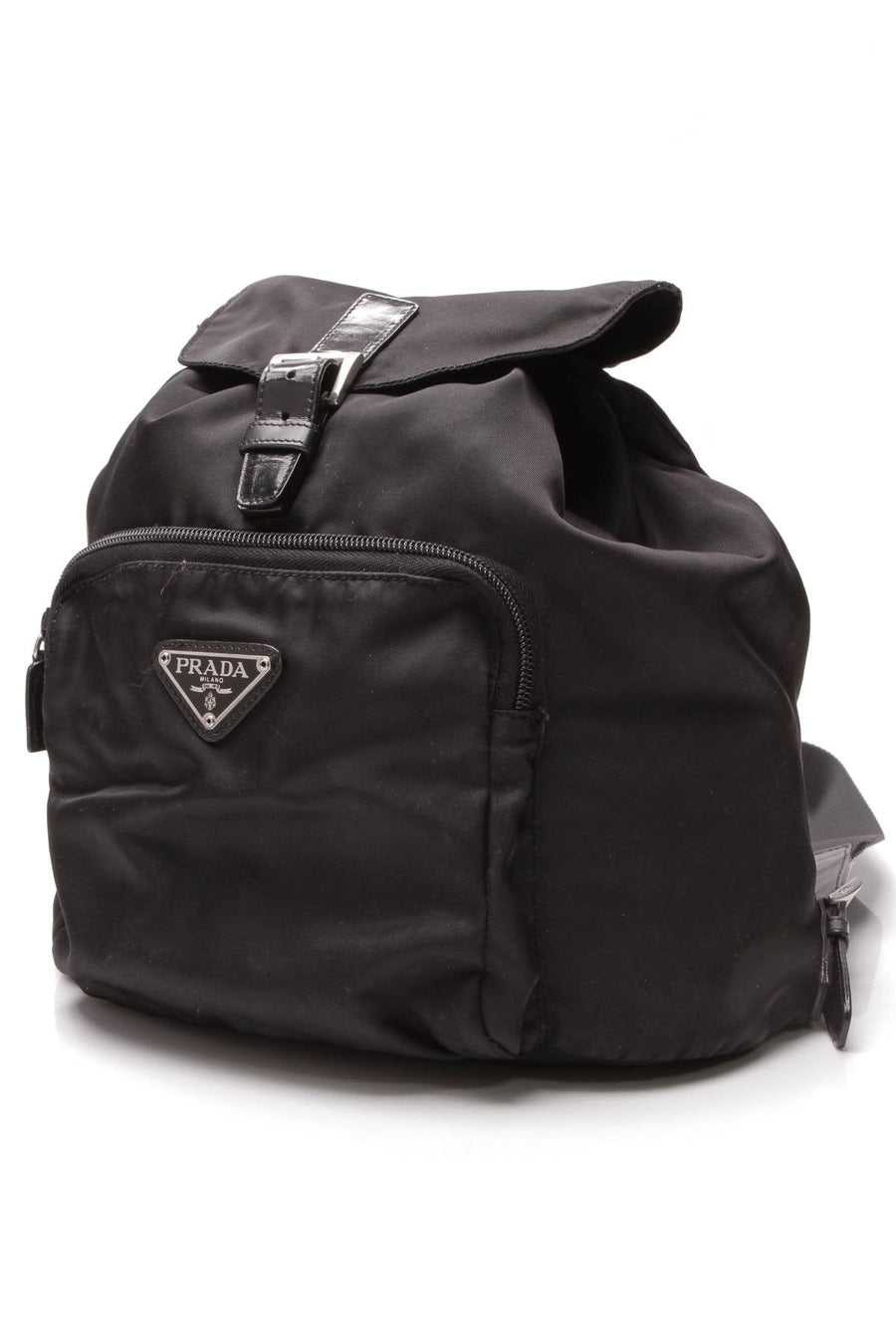 Tessuto Drawstring Backpack - Black Nylon