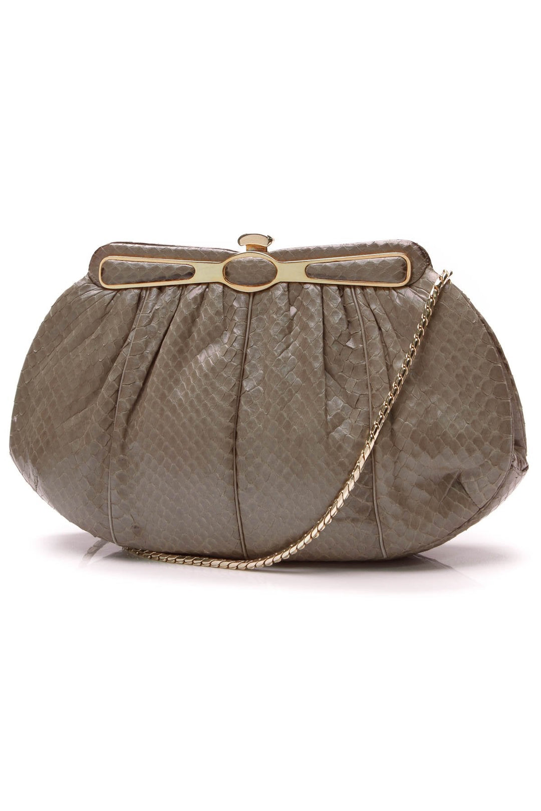 Whipsnake Framed Evening Bag - Taupe