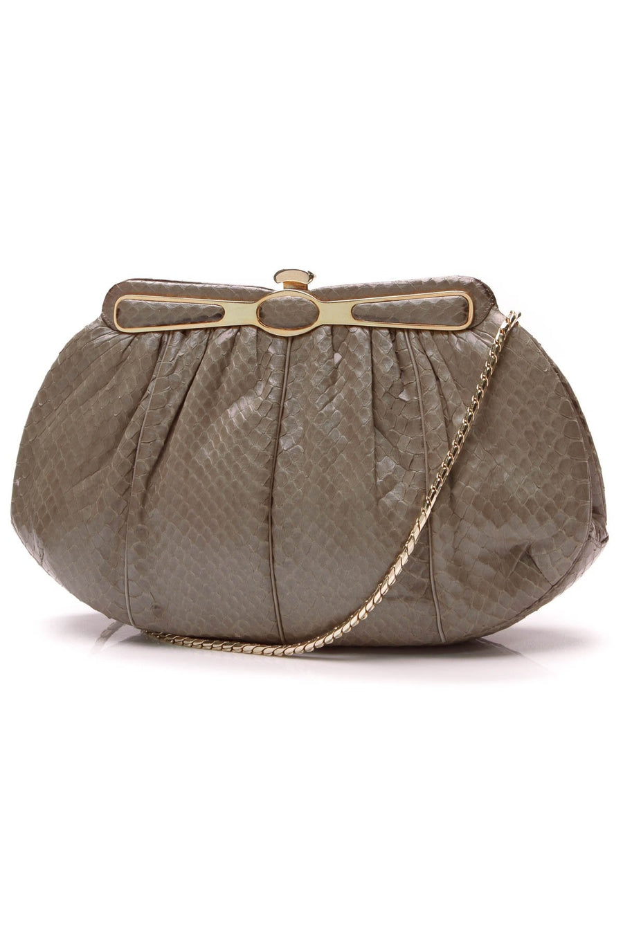 Whipsnake Framed Evening Bag - Taupe