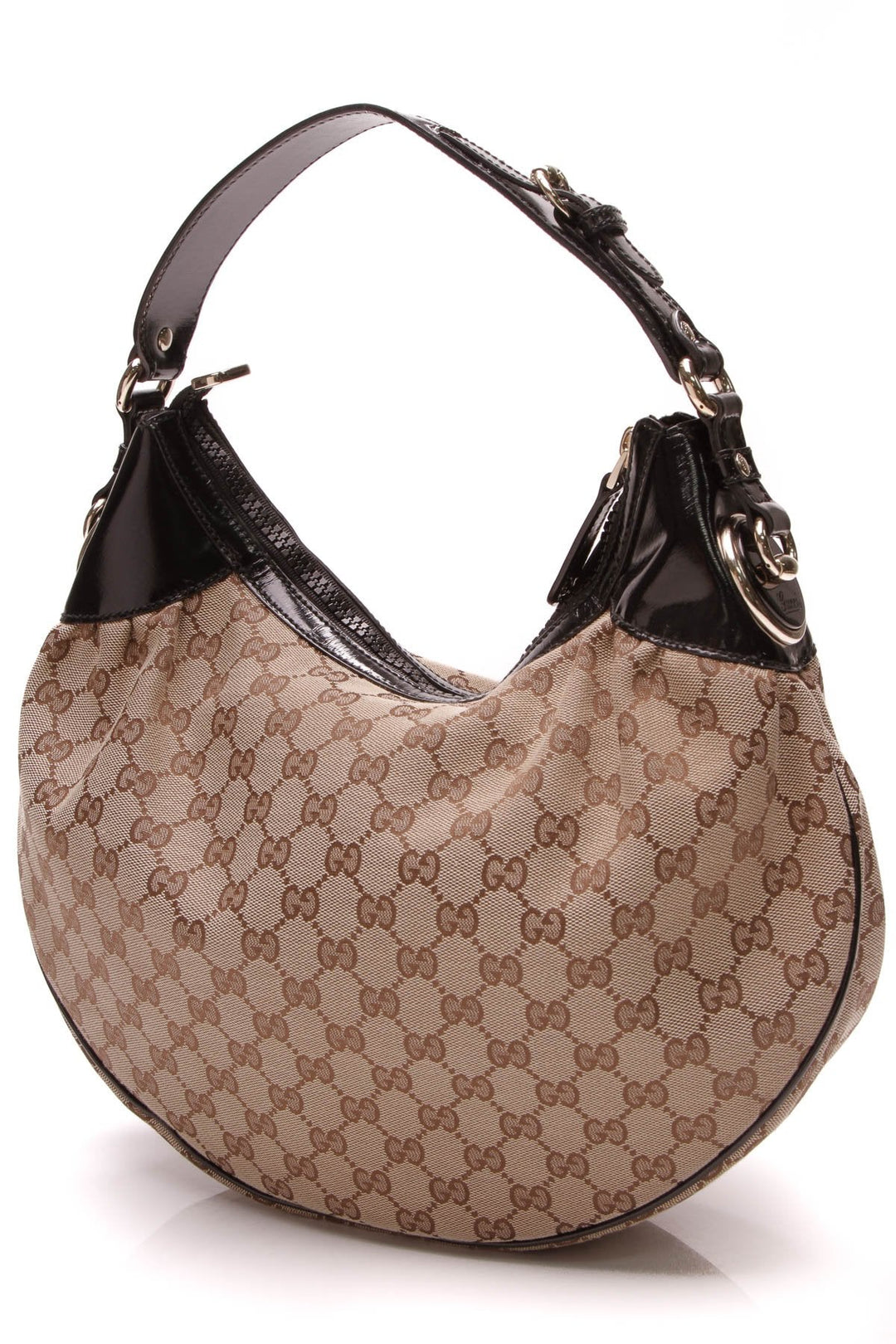 Full Moon Hobo Bag - Signature Canvas/Patent