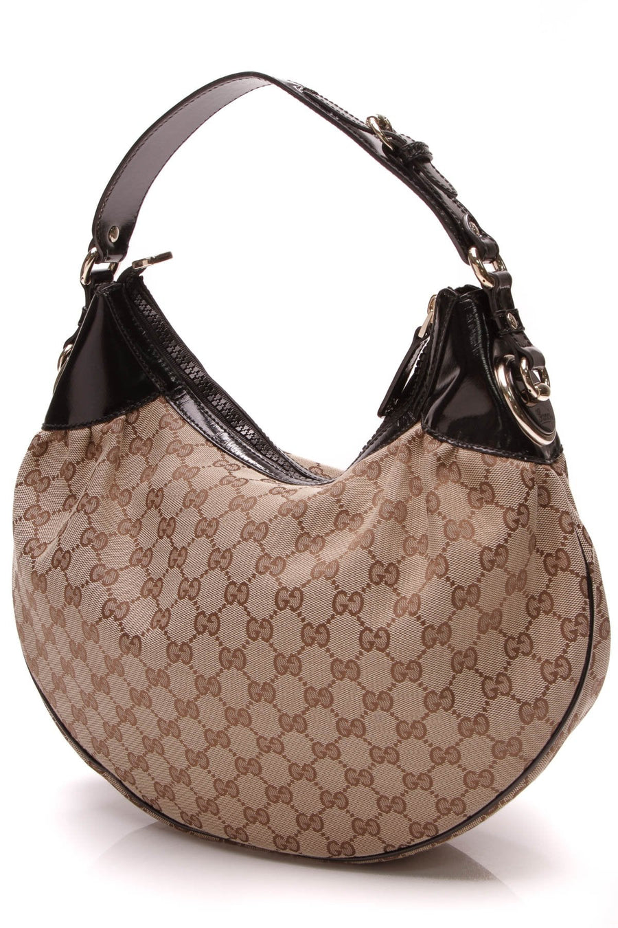 Full Moon Hobo Bag - Signature Canvas/Patent