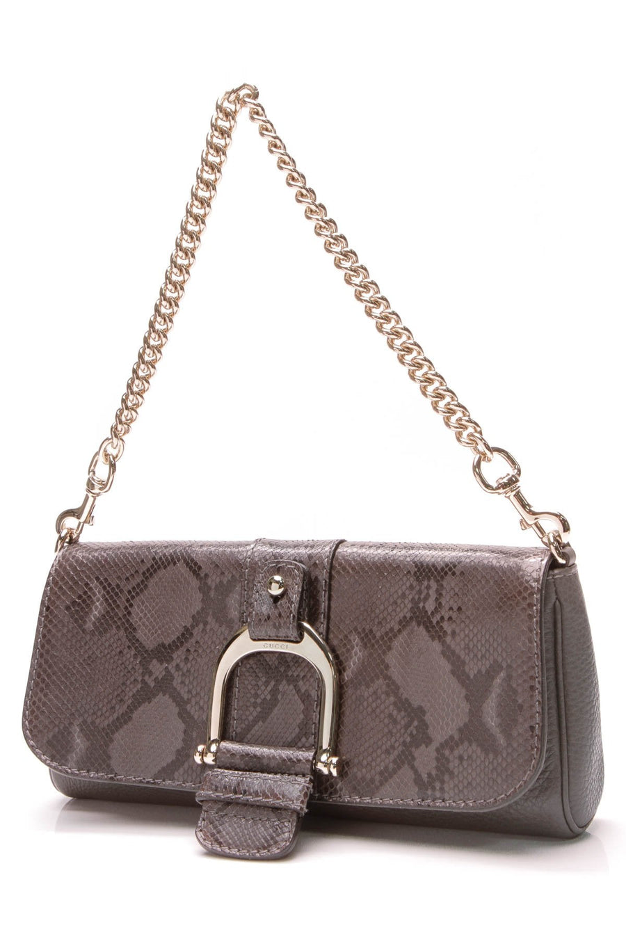 Python Greenwich Evening Clutch Bag - Gray
