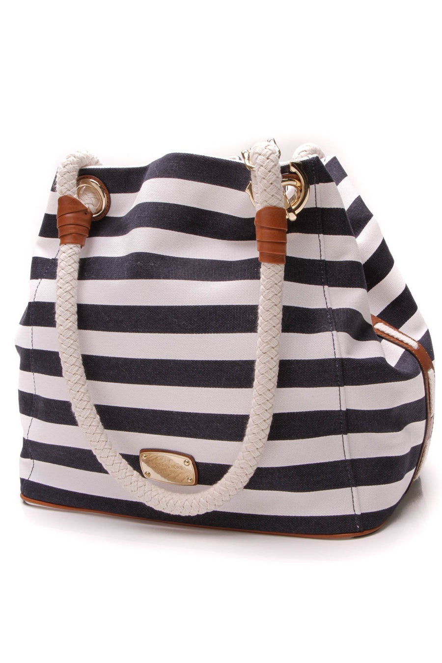Marina Grab Tote Bag - Navy/White Canvas
