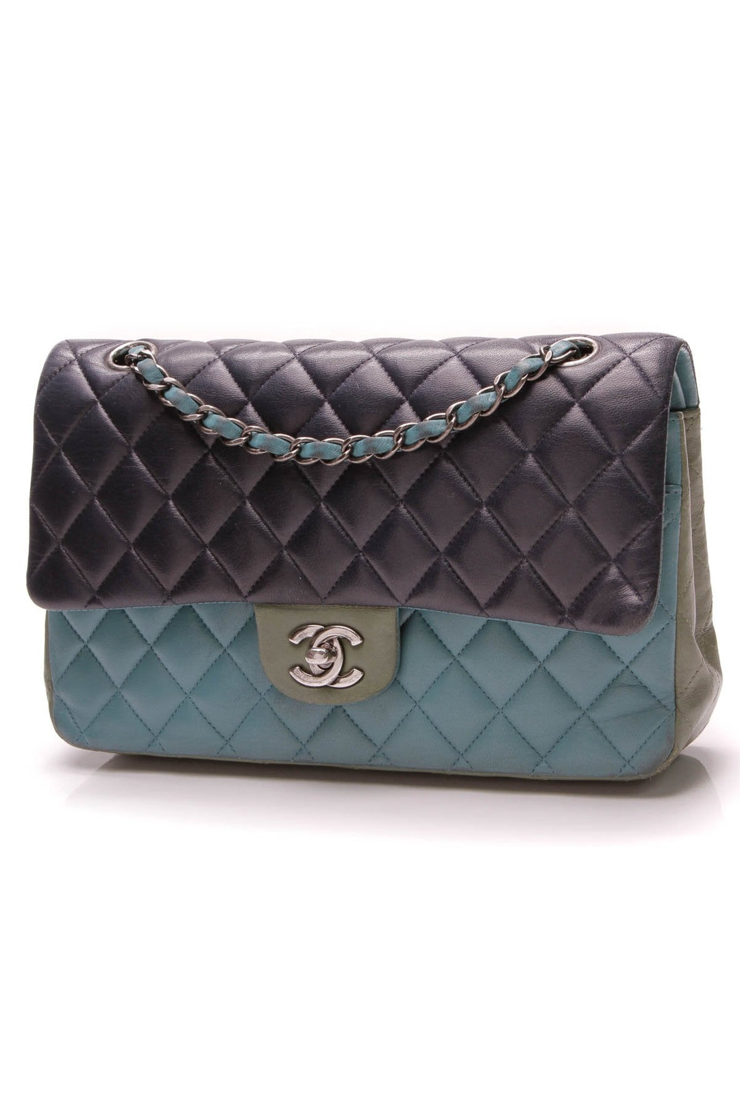 Classic Medium Double Flap Bag - Tri-Color Lambskin