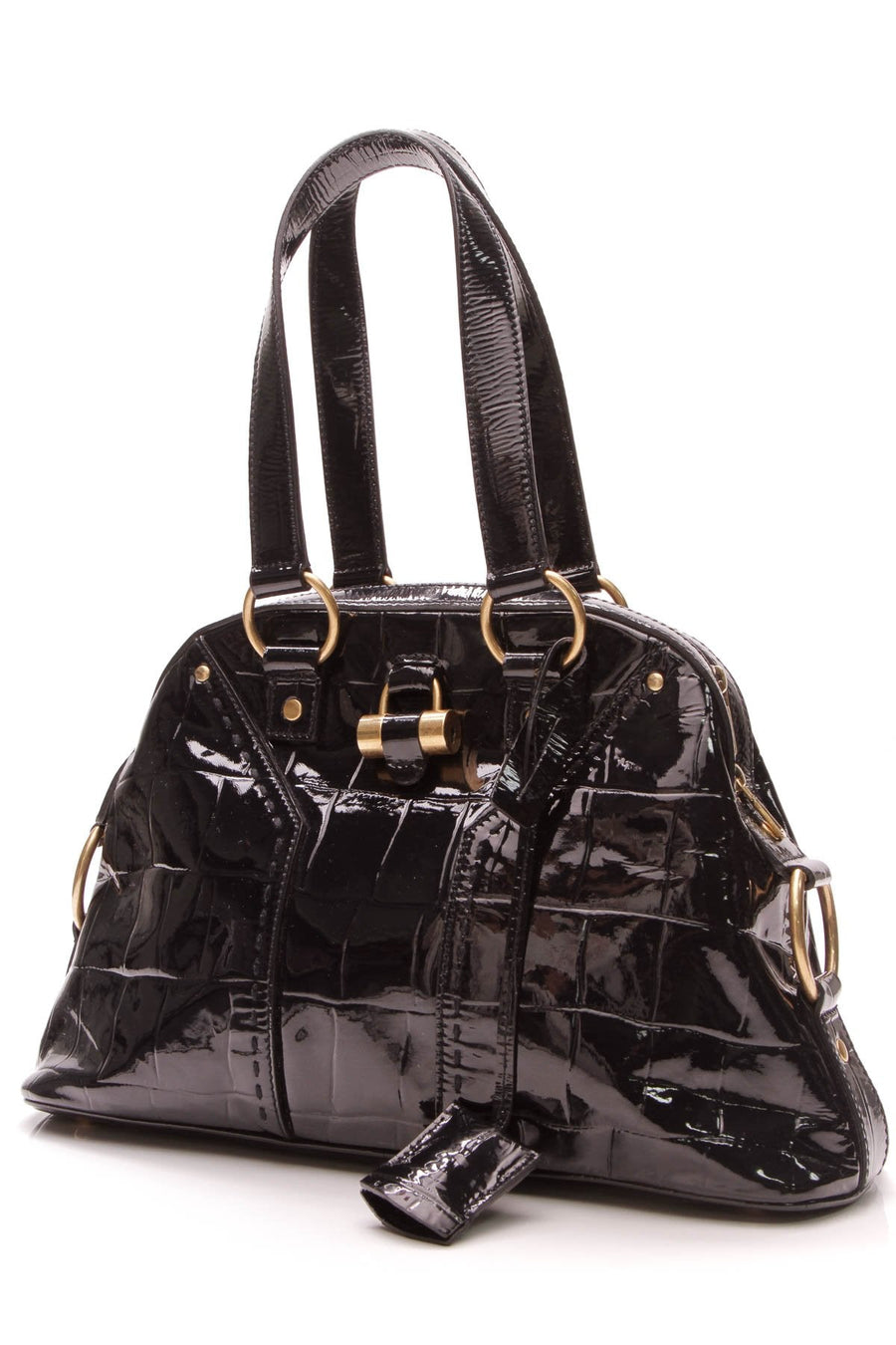 Embossed Medium Muse Bag - Dark Navy Patent
