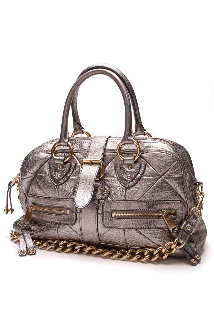 Patchwork Venetia Bag - Metallic Silver