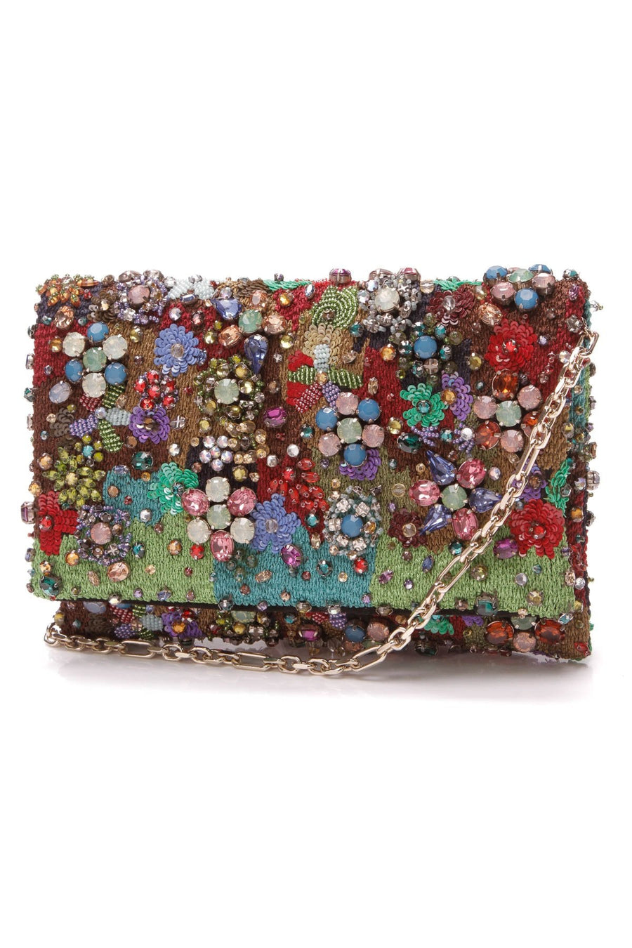 Petite Embroidered Evening Bag - Multicolor Satin