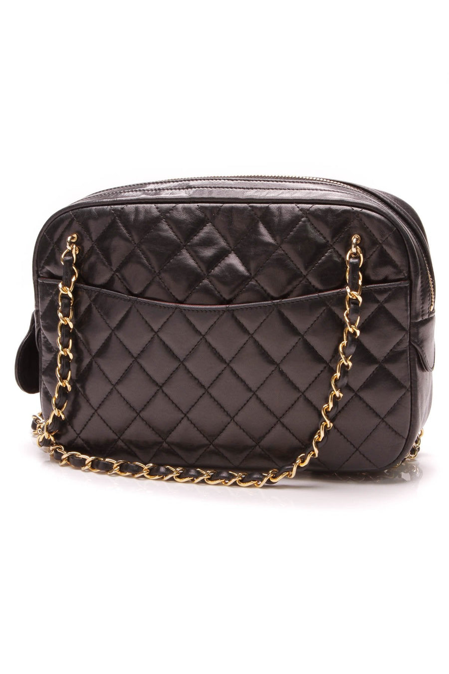 Vintage Quilted Camera Bag - Black