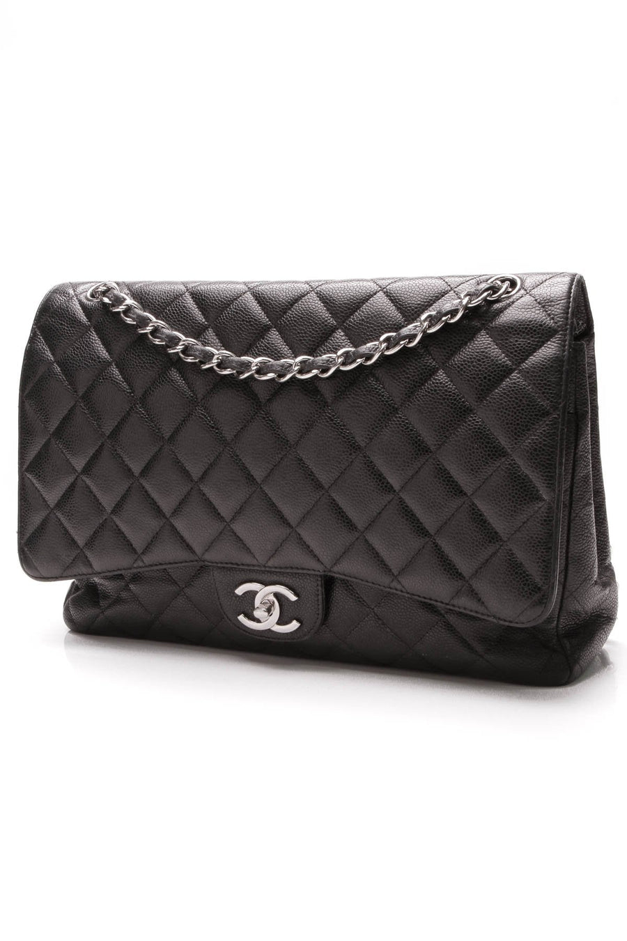 Classic Double Flap Bag - Maxi Black Caviar