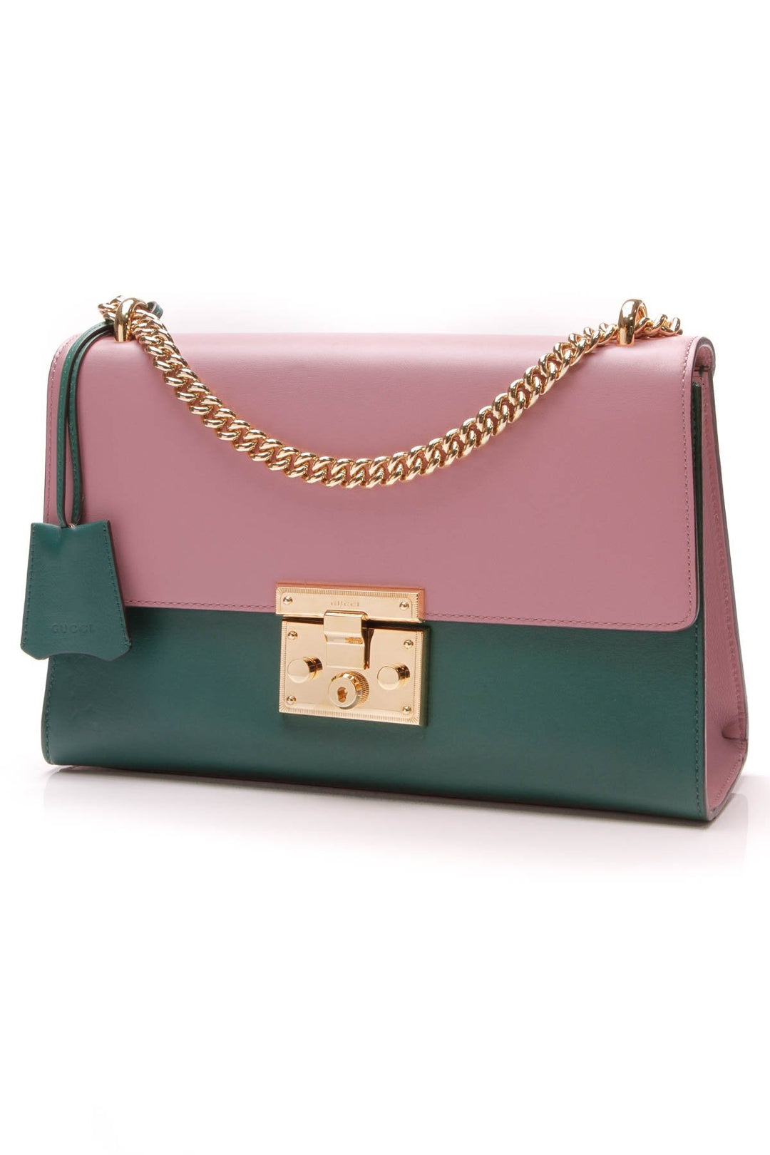 Medium Padlock Shoulder Bag - Pink/Green