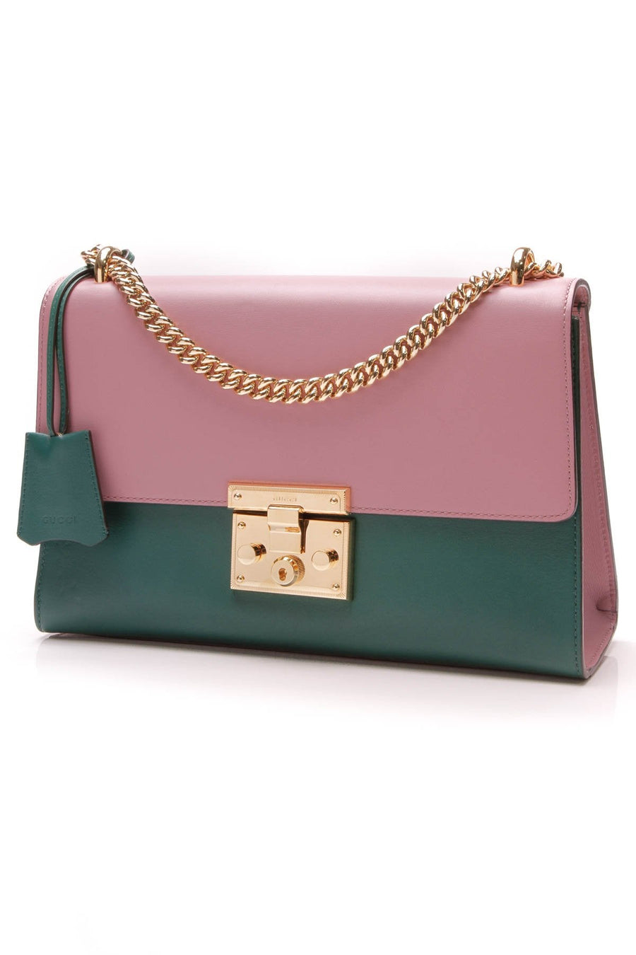 Medium Padlock Shoulder Bag - Pink/Green