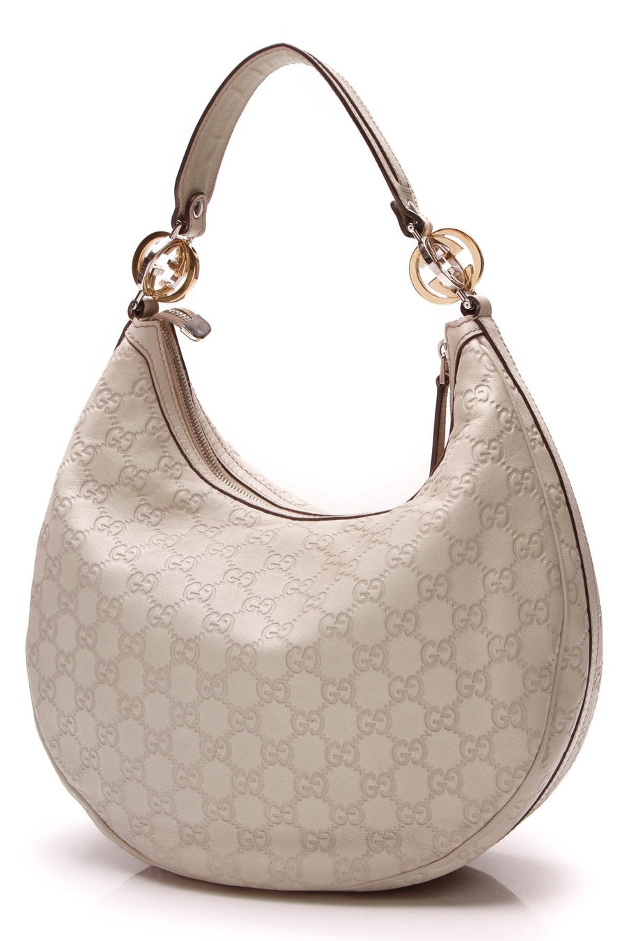 Twins Medium Hobo Bag - Ivory Guccissima
