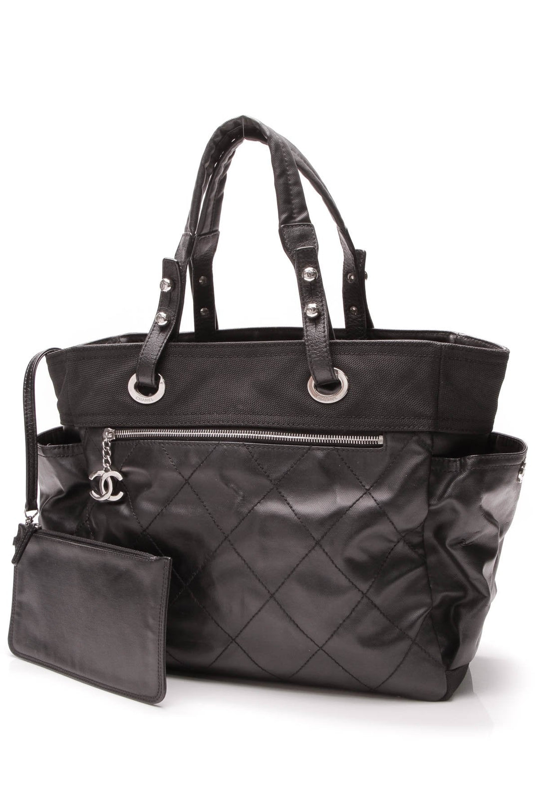 Paris Biarritz Grand Shopping Tote Bag - Black