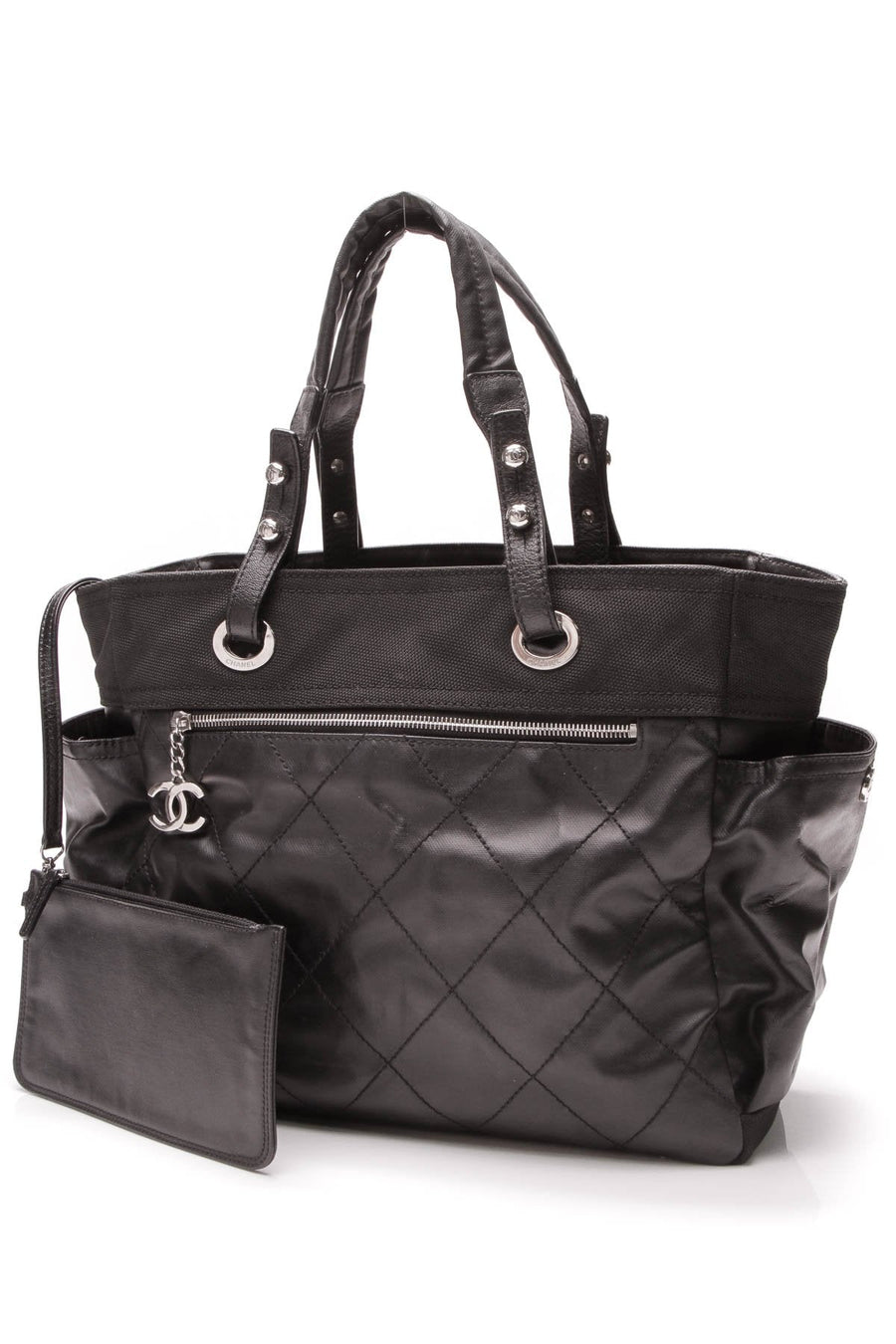Paris Biarritz Grand Shopping Tote Bag - Black