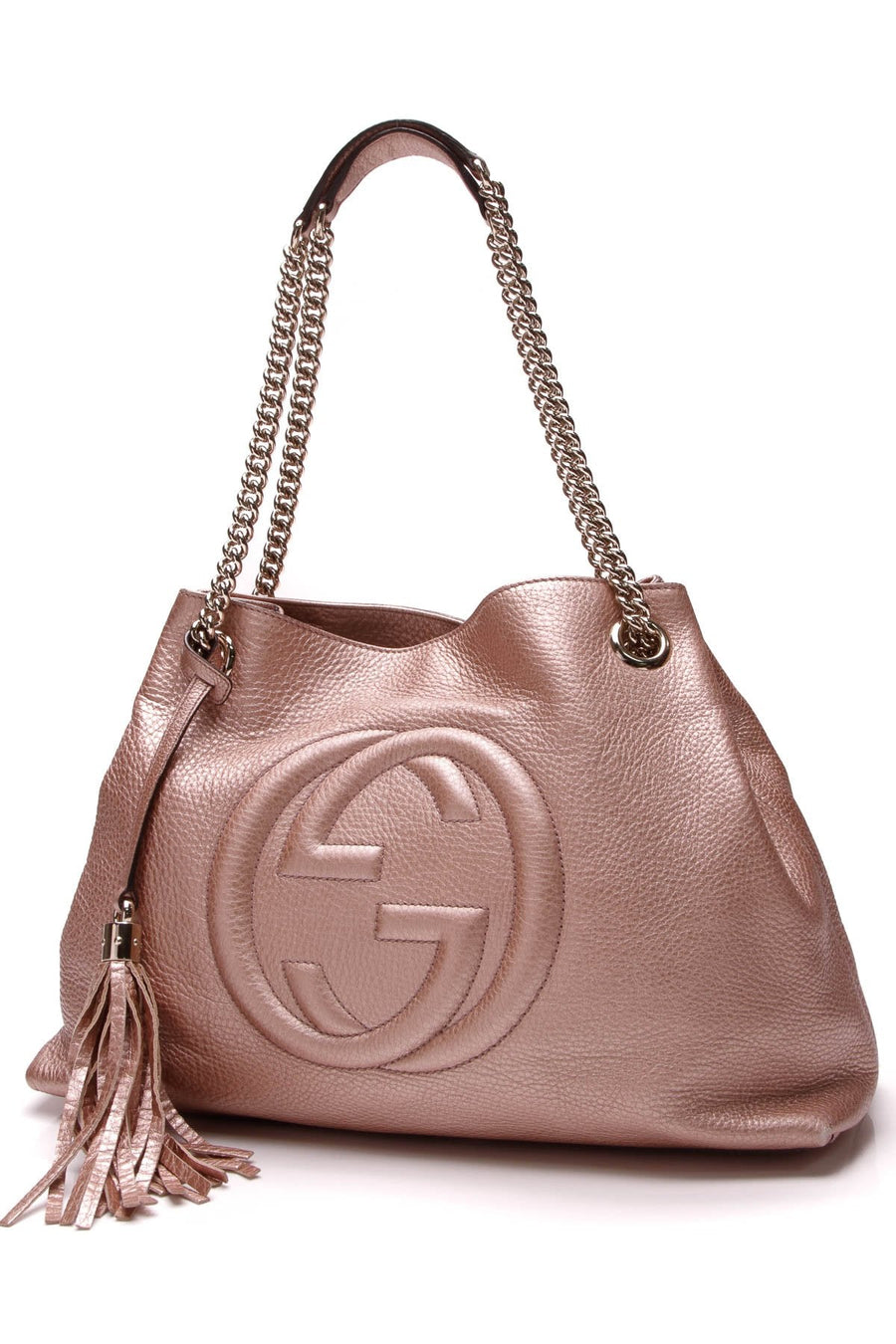 Soho Chain Tote Bag - Metallic Pink