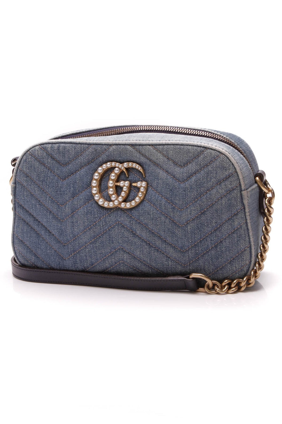 Pearl GG Marmont Bag - Matelasse Denim