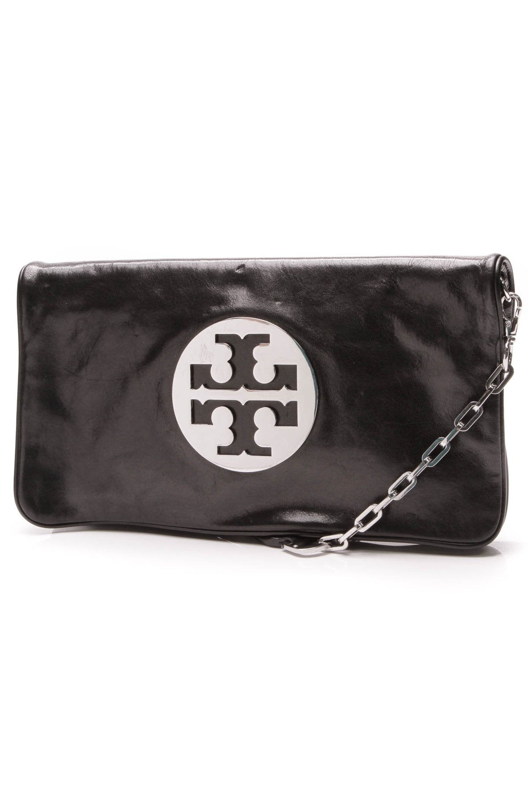 Reva Oversized Clutch Bag - Black/Silver