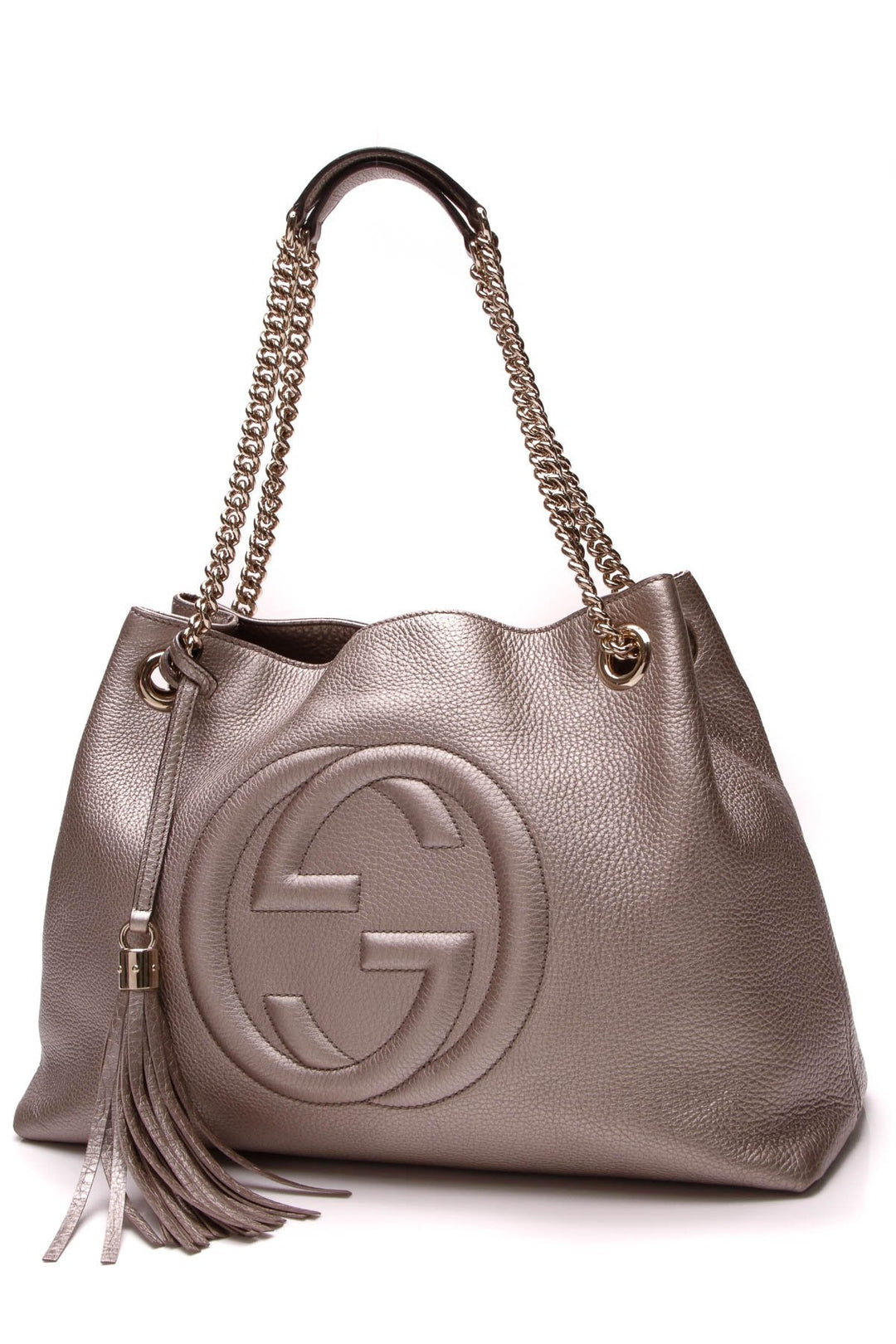 Soho Chain Tote Bag - Metallic Beige