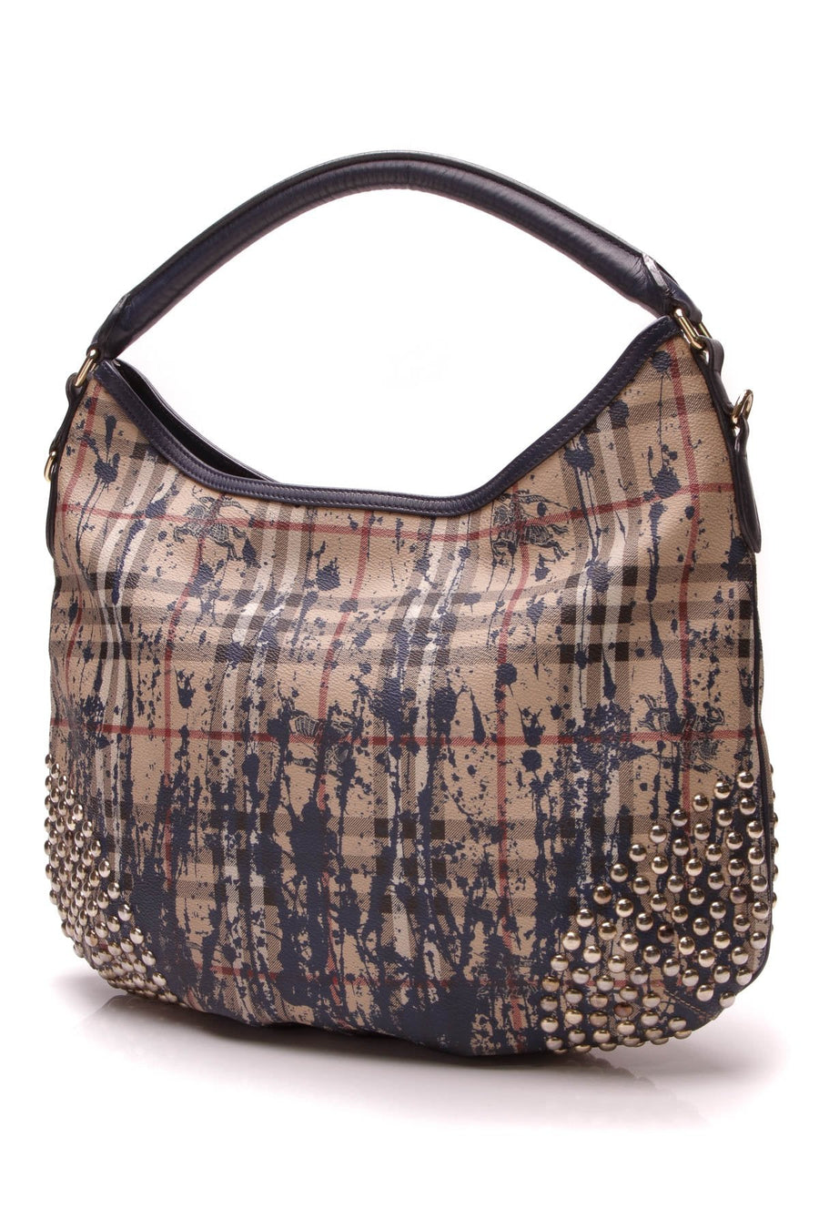 Studded Splash Hobo Bag - Haymarket Check/Blue