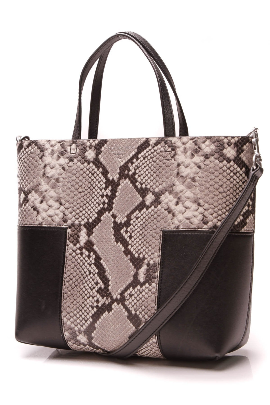 Block-T Embossed Mini Tote Bag - Black