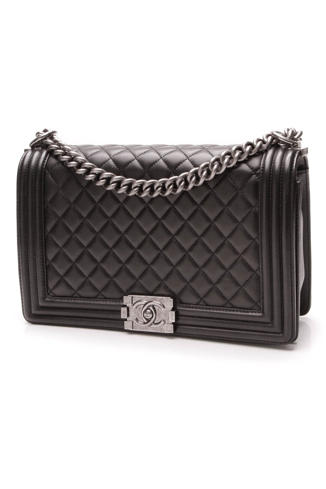 New Medium Boy Bag - Black Lambskin