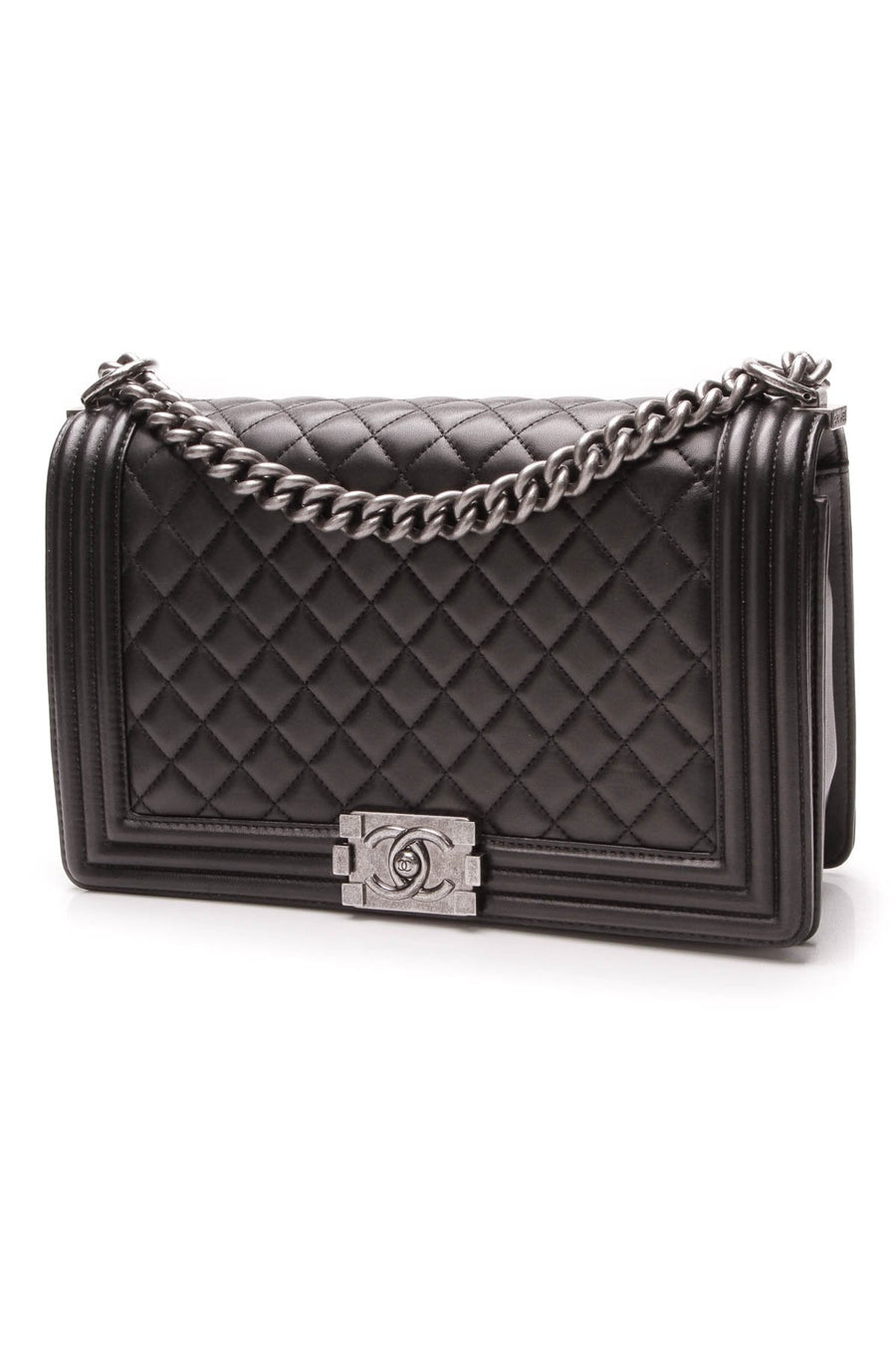 New Medium Boy Bag - Black Lambskin