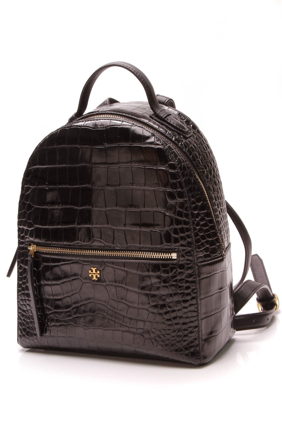 Embossed Crocodile Backpack - Black