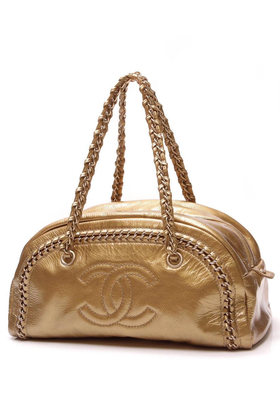 Luxe Ligne Medium Bowler Bag - Gold