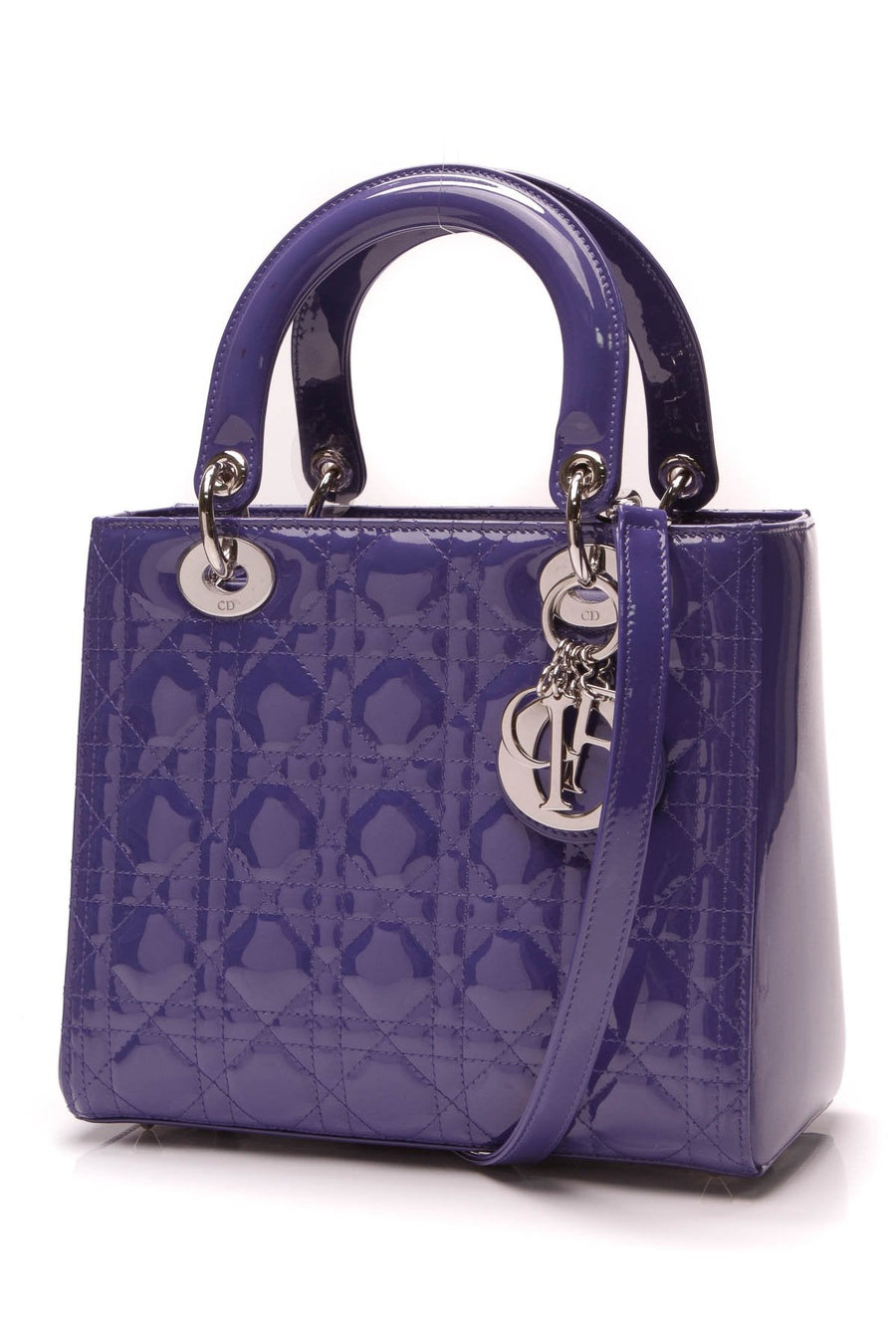 Cannage Medium Lady Dior Bag - Blue Purple