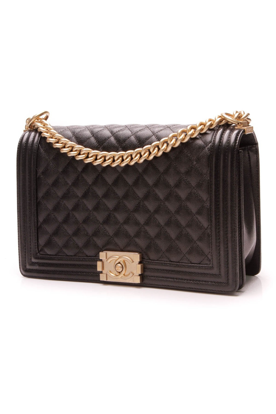 New Medium Boy Bag - Black Caviar