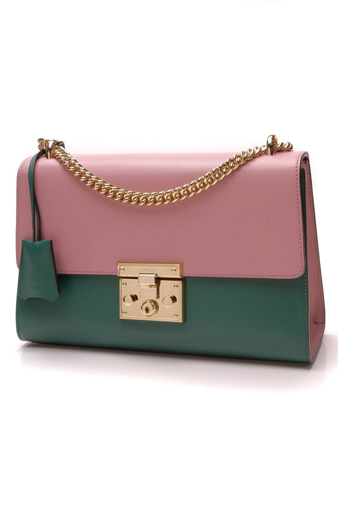 Medium Padlock Shoulder Bag - Pink/Green