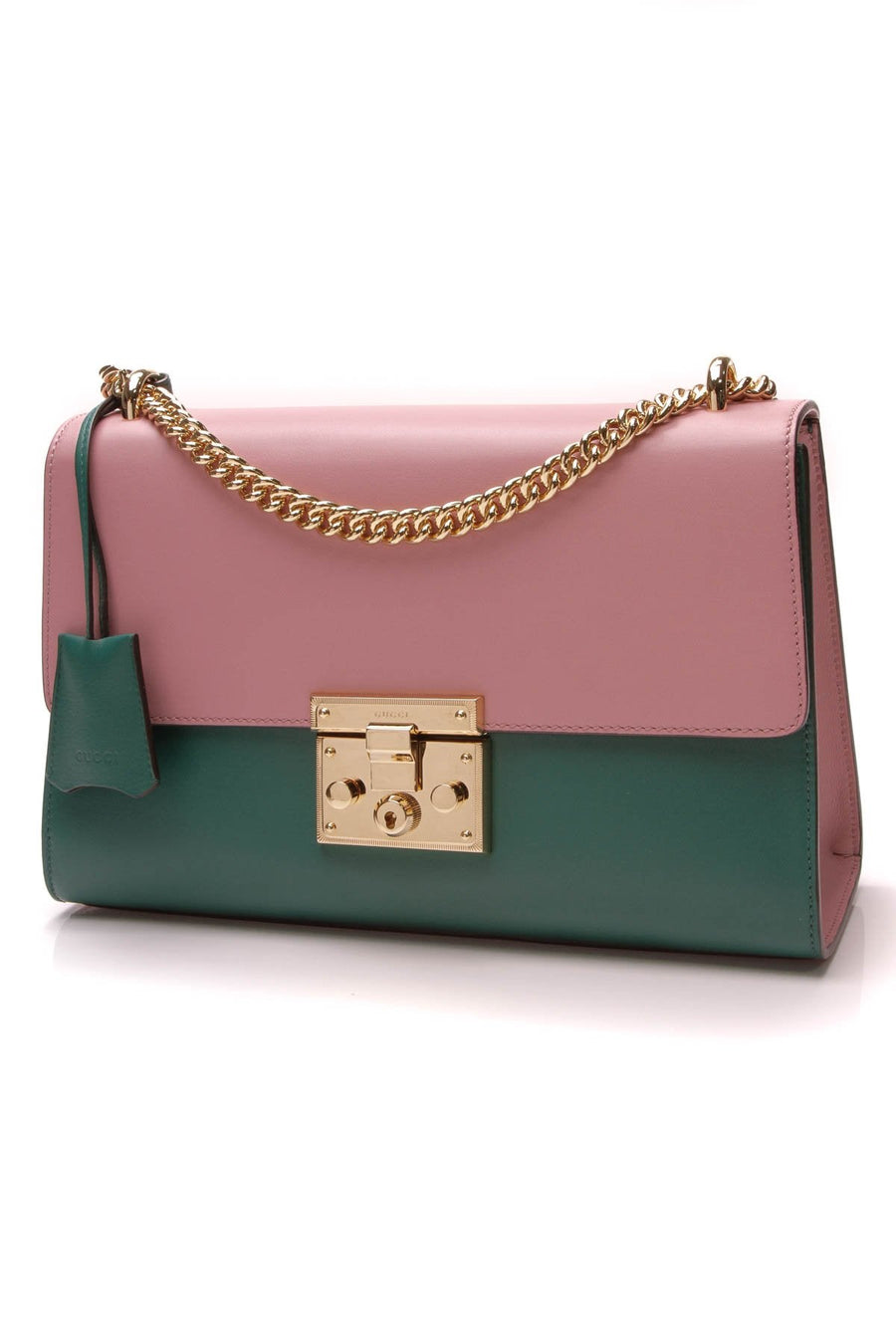 Medium Padlock Shoulder Bag - Pink/Green