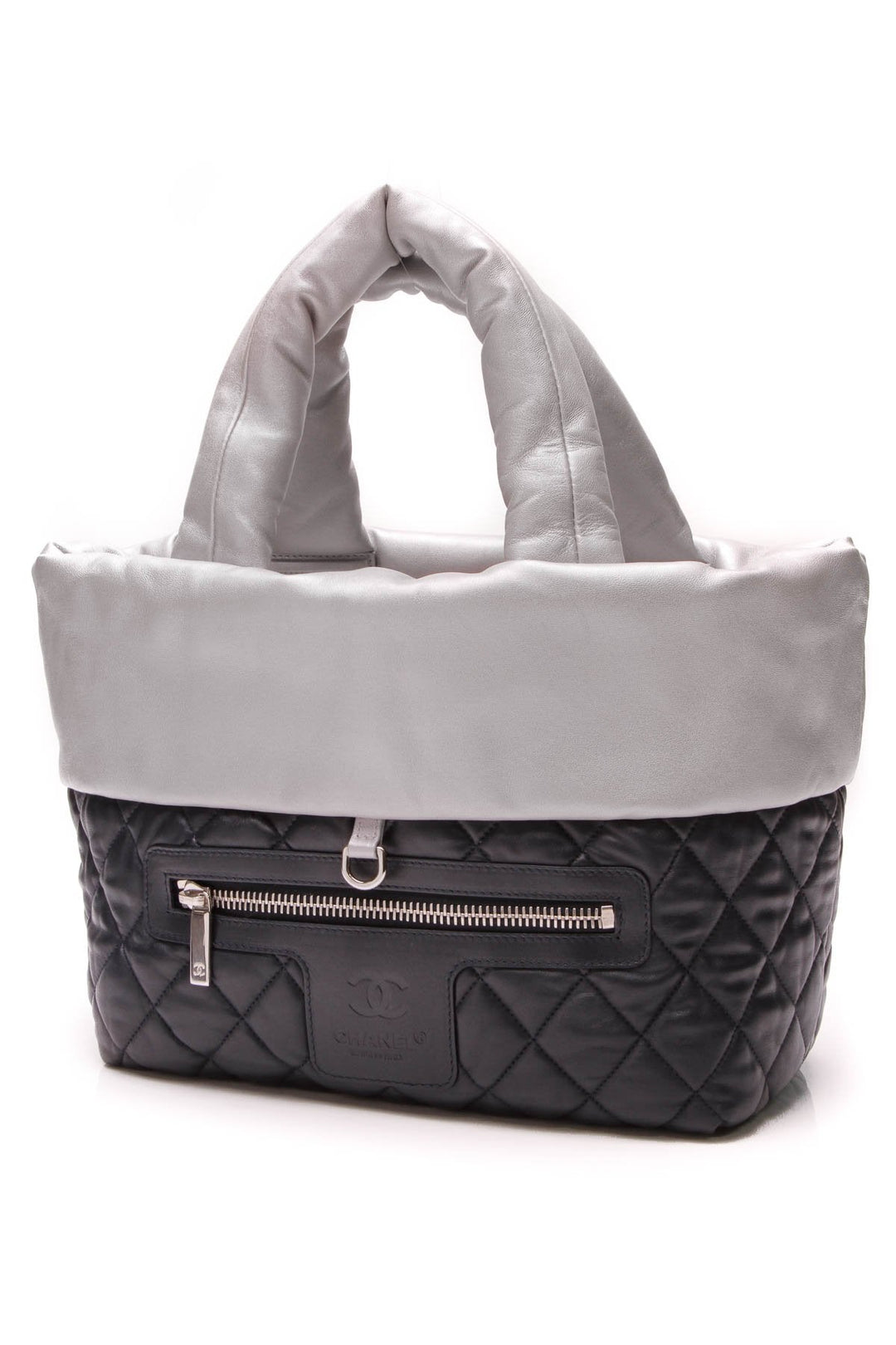Coco Cocoon Medium Reversible Tote Bag - Silver/Navy