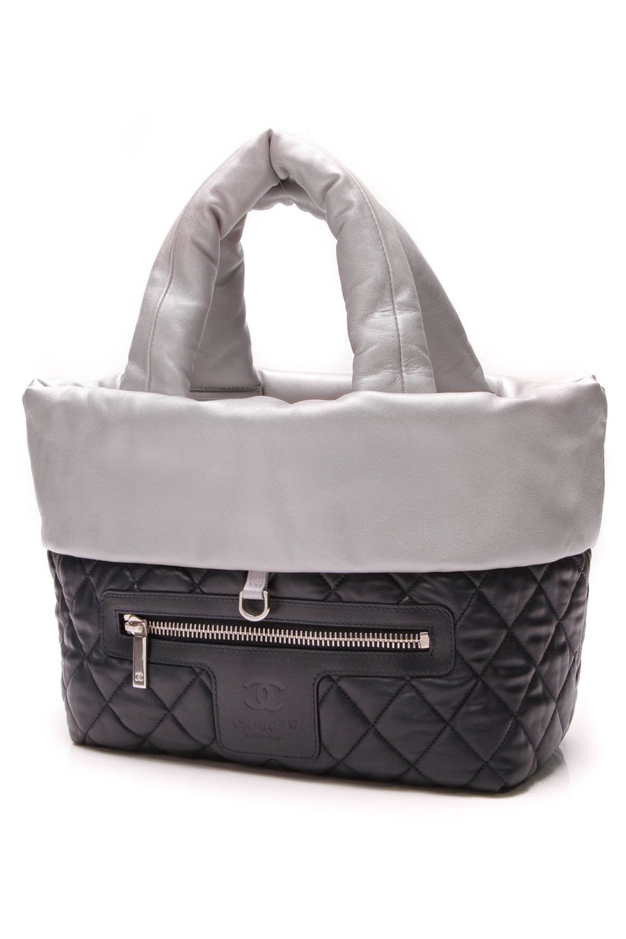 Coco Cocoon Medium Reversible Tote Bag - Silver/Navy