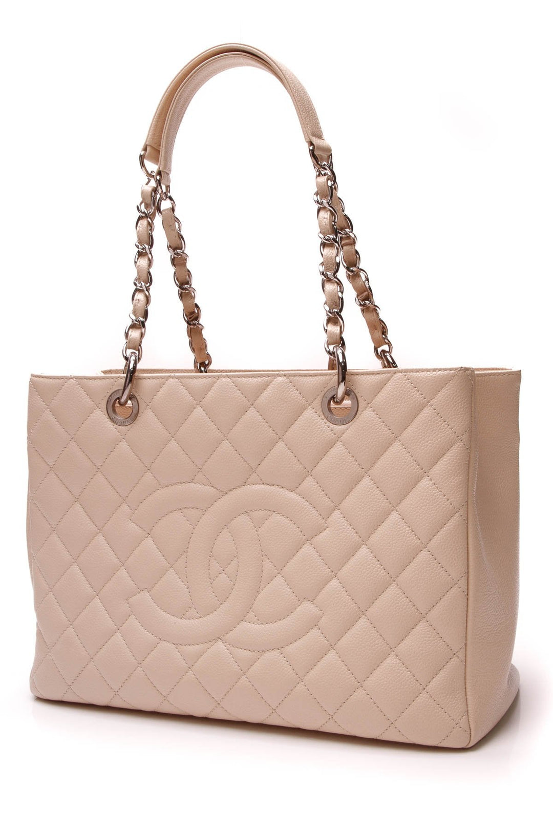 GST Grand Shopping Tote Bag - Beige Clair Caviar