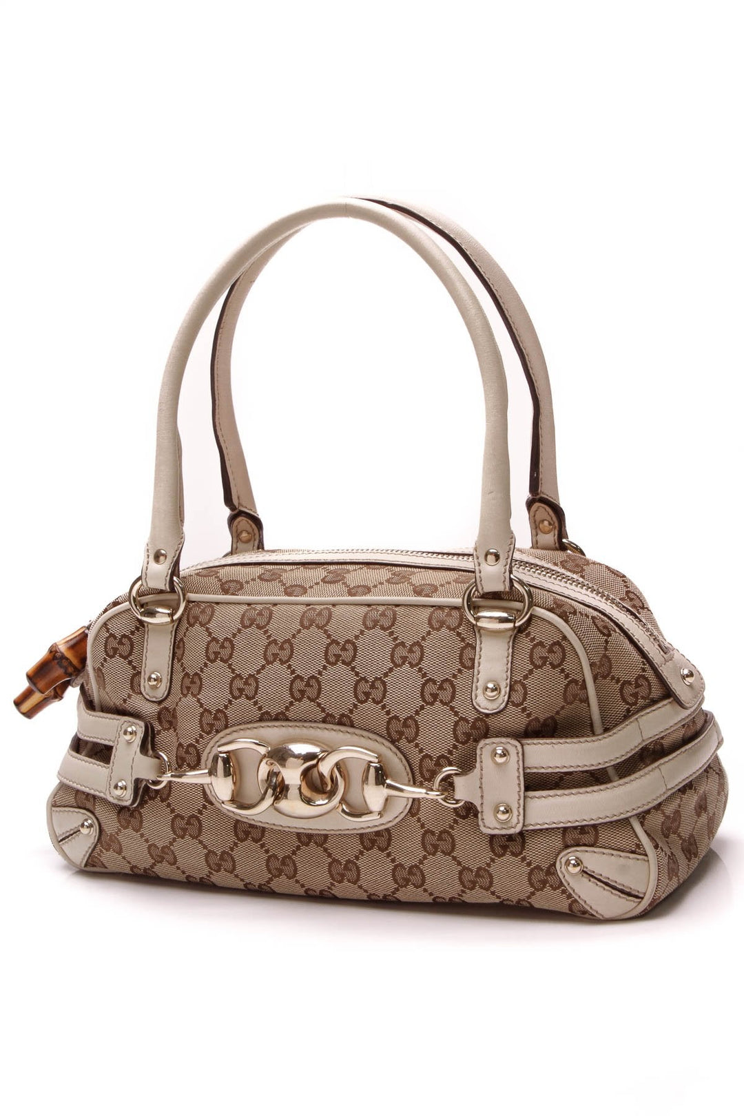 Wave Boston Bag - Signature Canvas/Ivory