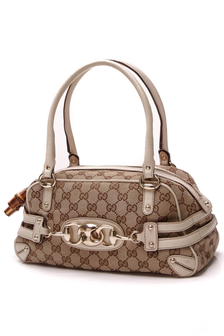 Wave Boston Bag - Signature Canvas/Ivory