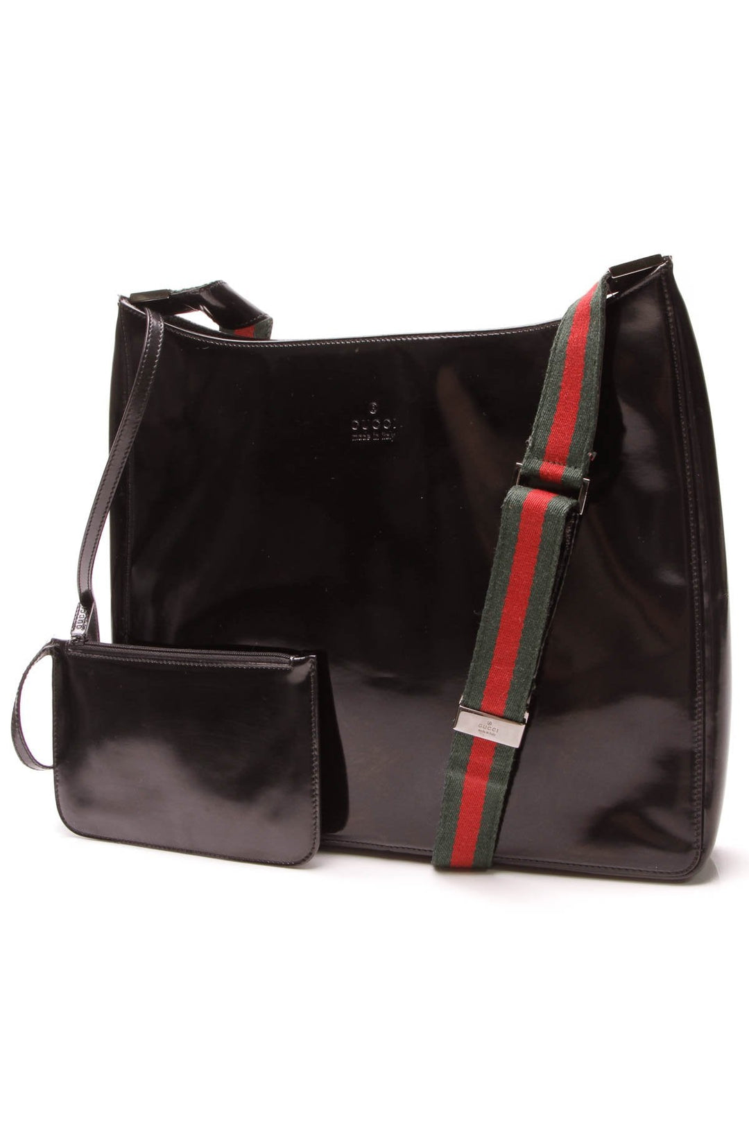 Web Messenger Bag - Black Patent